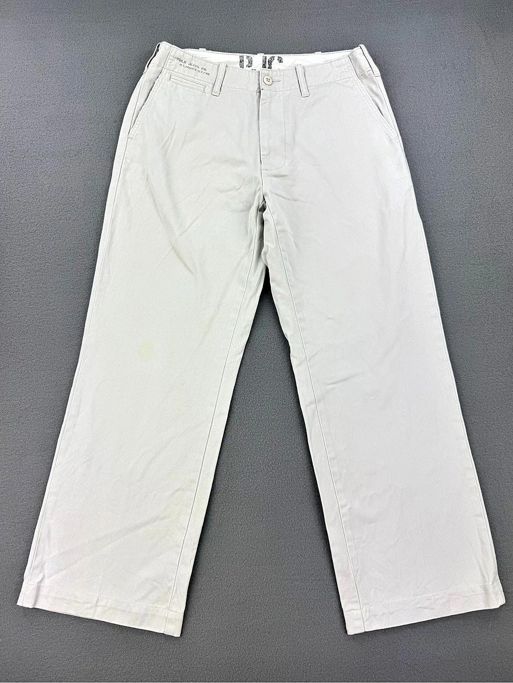 Vintage Polo Jeans Co Ralph Lauren Mens Beige Chino Pants Size 30x27 90s Y2K